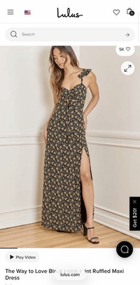 #ad #ad The Way to Love Black Floral Print Ruffled Maxi Dress Size XL $35.00