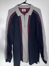 Vintage 90s Lee Dungarees Can t Bust Em Size XL Striped Quarter Zip