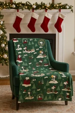 Peanuts Snoopy Christmas Plush Large Throw Blanket 60" x 72"