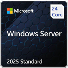 Genuine Windows Server 2025 Standard Edition - 24 Core/2VM, DVD, COA