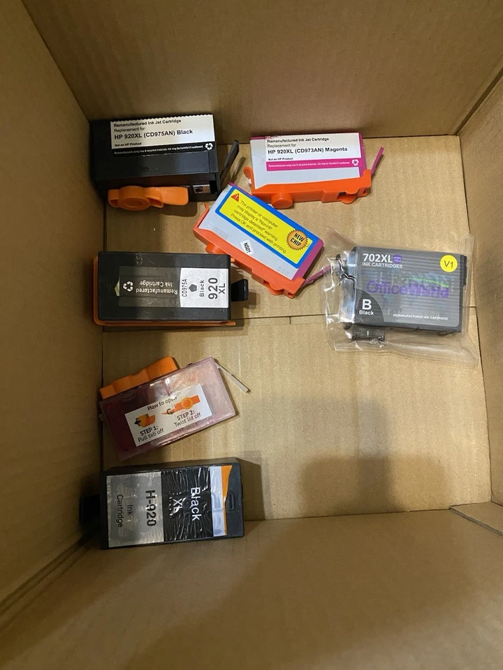 LOTE DE 78 CARTUCHOS DE TINTA DE IMPRESORA GENÉRICOS NO VÍRGENES PARA RECOMPENSAS O RECARGAS VARIOS Foto 2 de 4