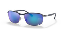 Ray-Ban RB3671CH Matte Blue On Gunmetal/Grey/Blue Chromance Polarized Sunglasses