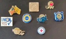 Lot of 9 UAW Pins