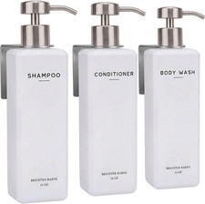 Luxury Shampoo and Conditioner Dispenser Set Wall Mounted by Refillable Shower