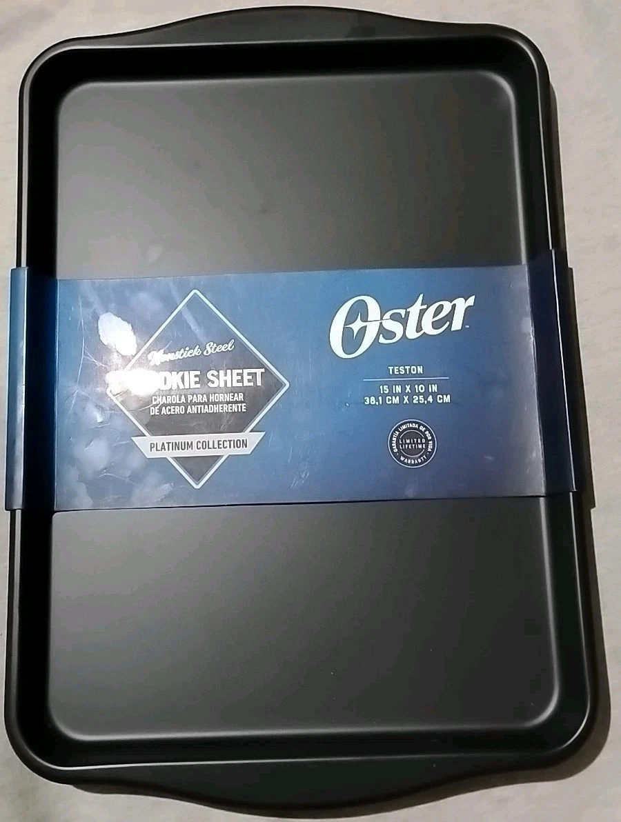 Oster Teston Platinum Collection 15"x 10" Nonstick Carbon Steel Cookie Sheet blk