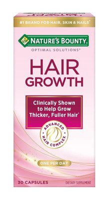 Nature's Bounty Optimal Solutions Hair Growth 10,000mcg Capsules, 30 Ct