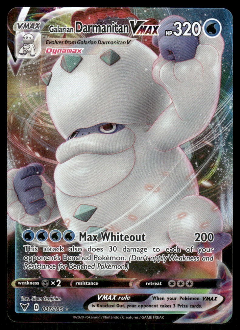 Pokemon Tcg Galarian Darmanitan VMAX #37 Pokemon Vivid Voltage NM