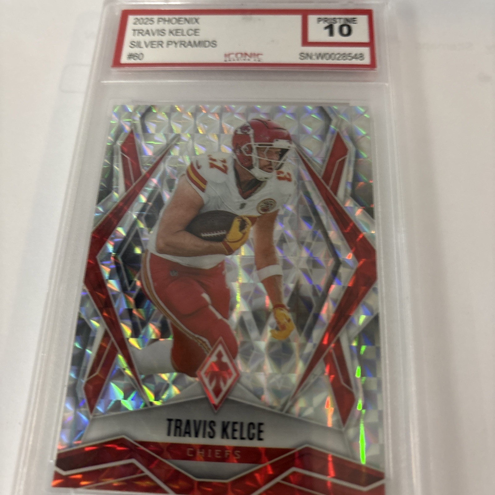 2025 Panini Phoenix - Travis Kelce #60 Silver Pyramids Pristine 10 Iconic
