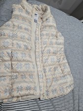 Girls XL Size 14 Puffer Vest Old Navy Frost-Free Pockets Fleece Lined Snowflakes