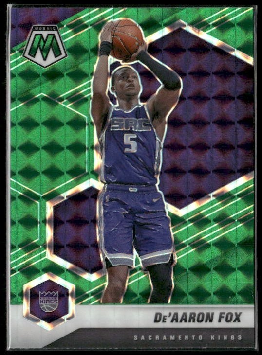 2020-21 Panini Mosaic Green Prizm De'Aaron Fox #168
