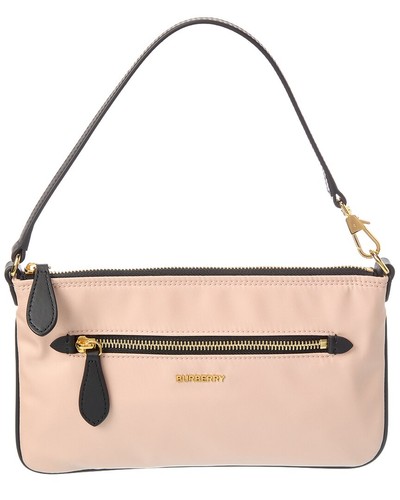 Burberry Mini Nylon & Leather Pouch Women's Pink