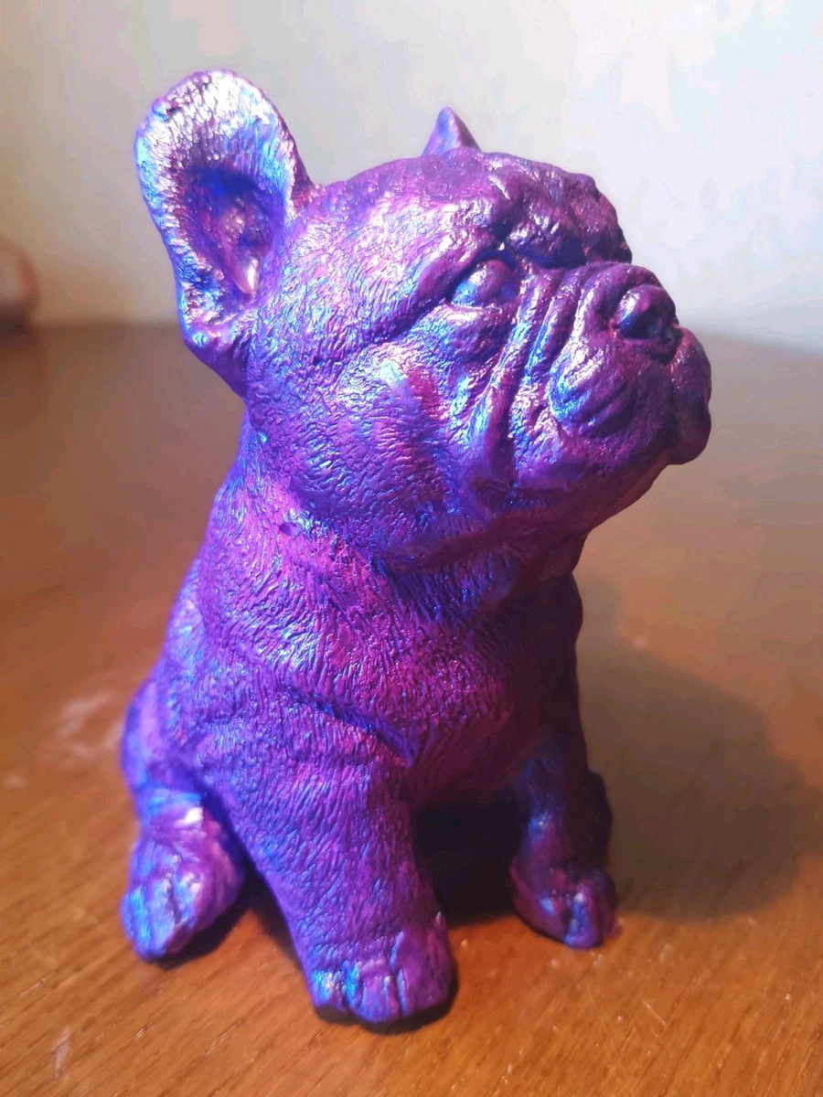 Französische Bulldogge Figur.French Bulldog Handarbeit.Aus Alabaster Gibs
