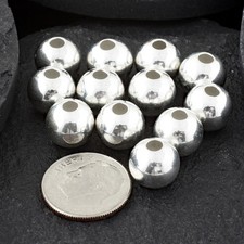 CLOSEOUT 925 Sterling Silver 10mm Spacer Beads 3mm Inside Hole - Package of 12