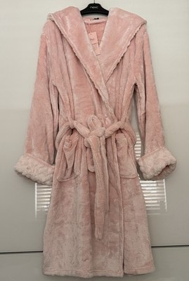 boux avenue dressing gown pink Fluffy tipped fur midi dressing gown | Light Pink