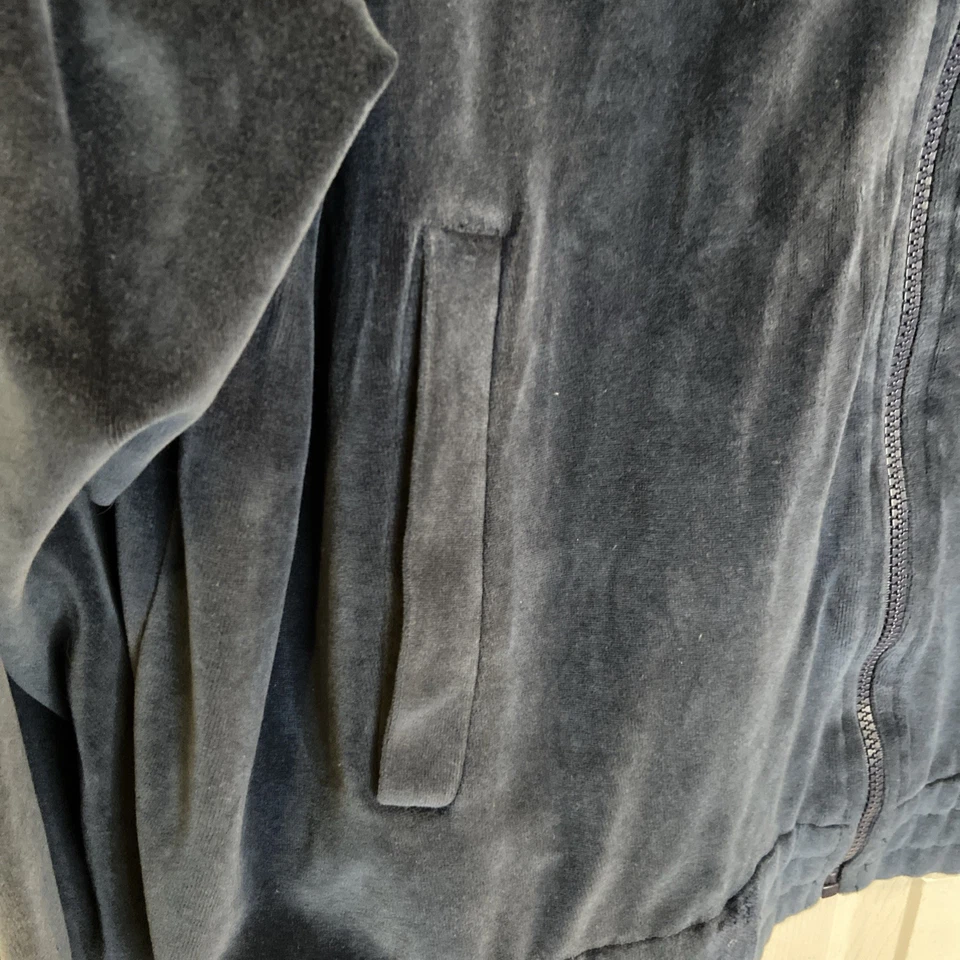 Jaqueta de Veludo Vintage Pierre Cardin Masculina Grande Azul Marinho Zíper Completo Anos 90 - Imagem 4 de 4