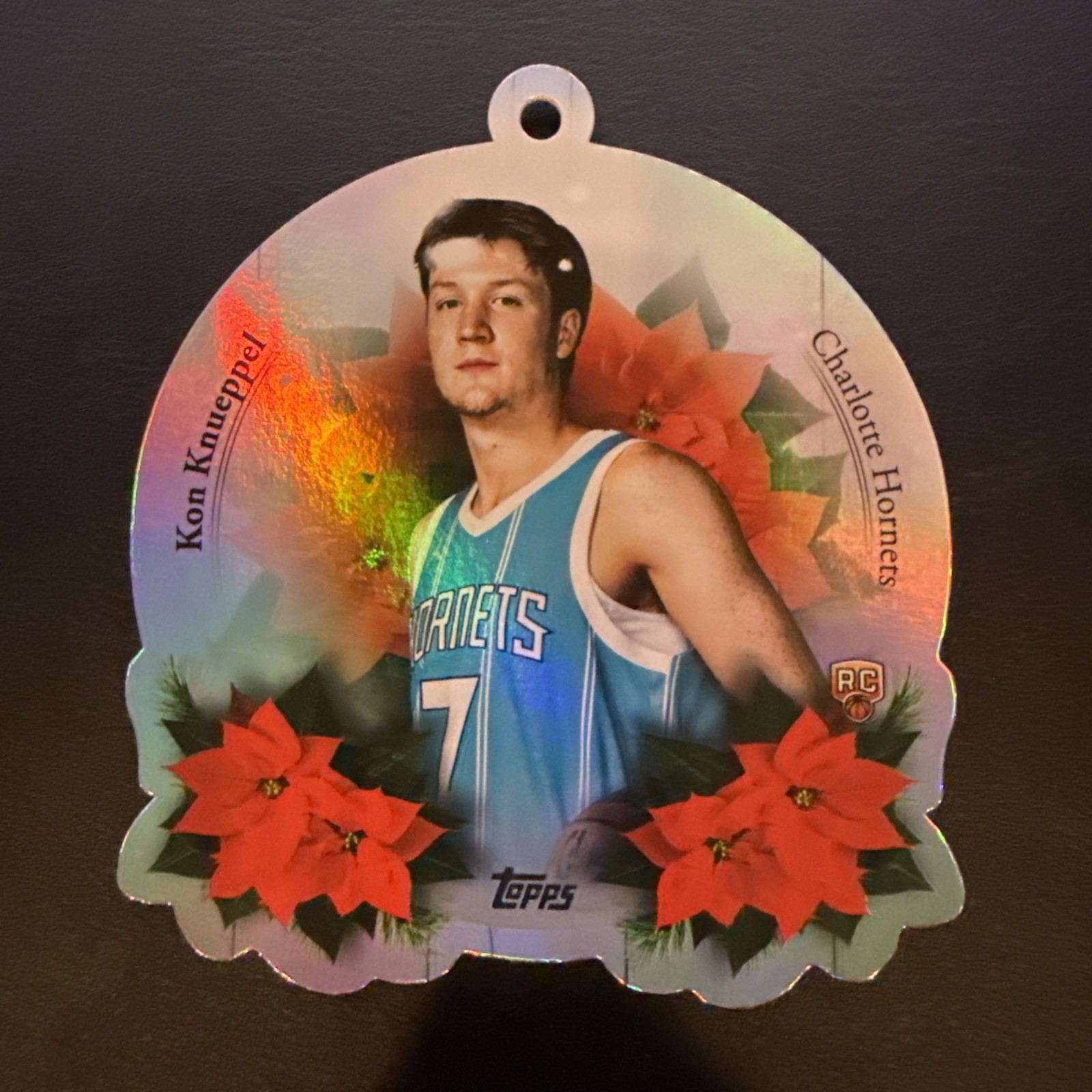 2025-26 Topps Holiday Kon Knueppel Charlotte Hornets RC Ornament Insert DCO-KK