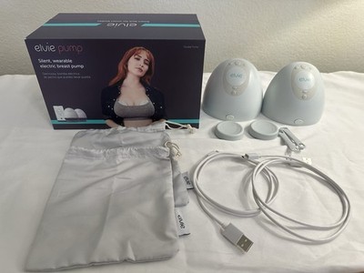 Elvie Double Wearable Electric Breast Pump - 2 Hubs, Bags, Charging Cables & Box