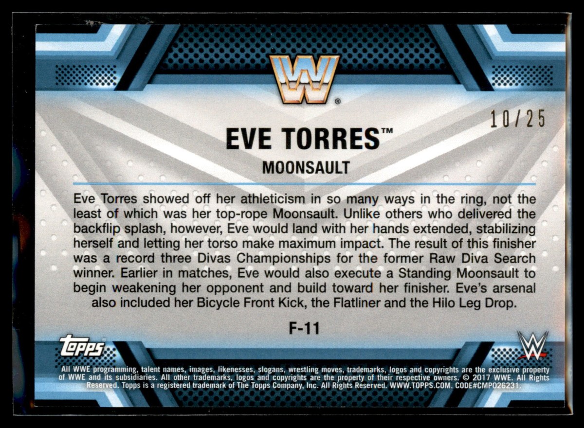 2017 Topps WWE Women's Division Finishers Signature BLUE #F-11 Eve