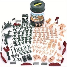 164pc Military Soldier Playset Army Men Action Figures Tanks Aircrafts Bucket US