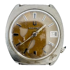 Vintage 36mm Accutron Date Men's Tuning Fork Wristwatch 218 1 Stainless Steel