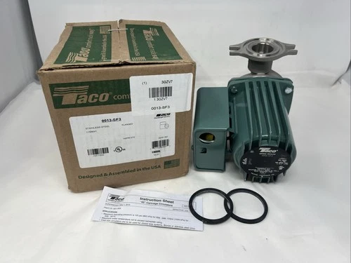 TACO 0013-SF3 Stainless Steel Cartridge Circulator Pump, 1/6 HP, 2A, 115V, 60Hz