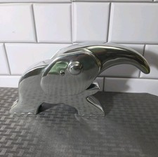 Vintage Nutcracker Godinger Silver Tone Chrome Metal Elephant  Sculpture * RARE!