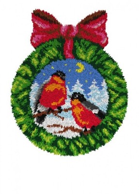 Orchidea Riegel Haken Set Teppich Winter Vögel Kranz