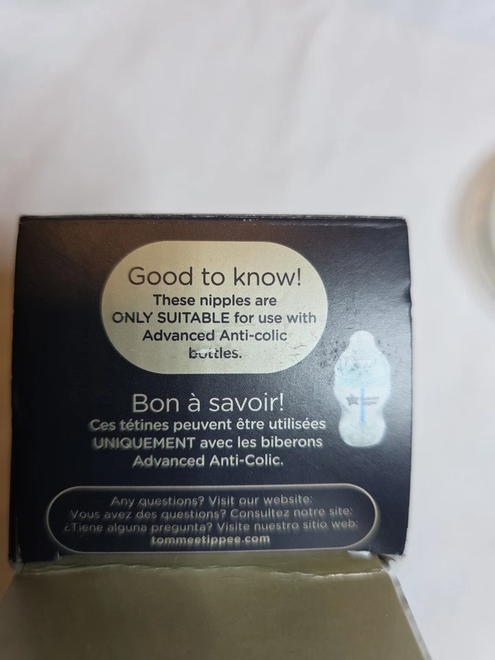 2 x Tommee Tippee Anti-cólicos Flujo Rápido 6+ mos - Caja Dañada Dos Sin Caja Foto 4 de 4
