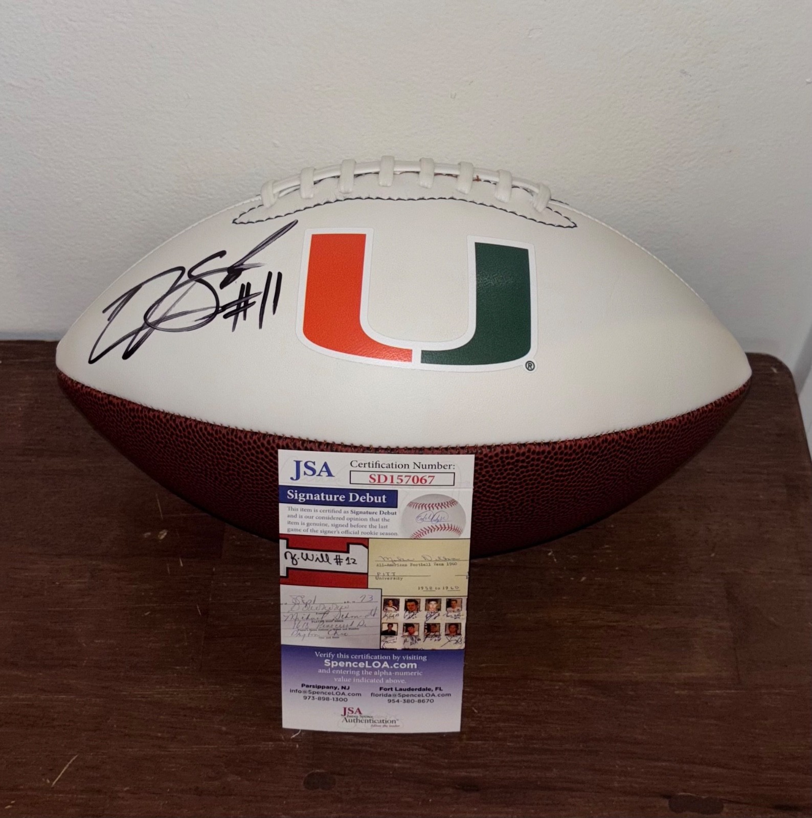 Carson Beck Autographed Signed Miami Hurricanes Logo Football JSA N2 