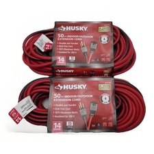 (2 Pack Husky) 50 ft. 14 Gauge Medium Duty Indoor/Outdoor Extension Cord 277541