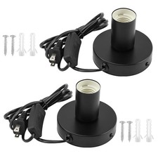2Pcs Polished Metal Desktop Lamp Base E26 E27 Screw Light Bulb Holder Sockets...