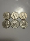 90 Percent Silver Quarters set of 6- 1964 Silver Coins (H3)