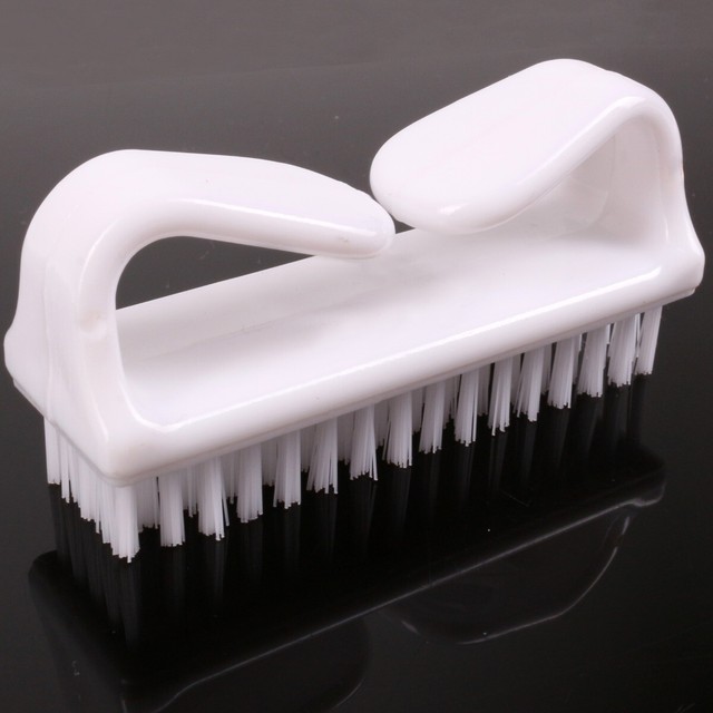 Plastic Nail Brush Scrubbing Cleaning Manicure Pedicure Strong Bristle