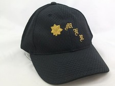 MHR Monogram Old English Script Hat Black Porthole Mesh Hook Loop Baseball Cap