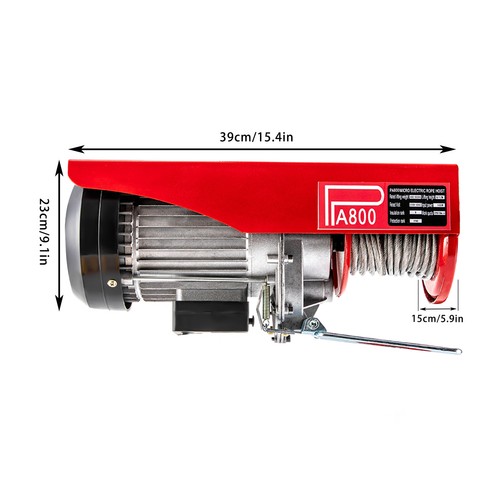 800kg /1763LBS Electric Hoist Winch 1450W Ceiling Wire Rope Lifting Machine - Picture 13 of 19