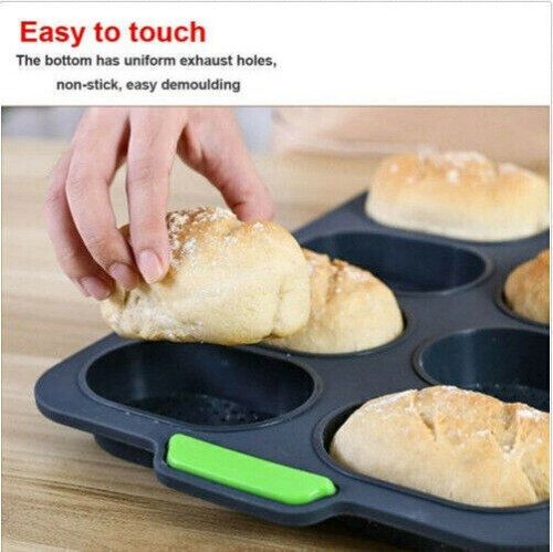 8 Gitter Brötchen Brotform Backformen Baguette Backform Laib Antihaft Hot Dog - Bild 6 von 6