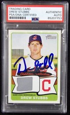 Drew Stubbs Signed 2014 Topps Heritage Clubhouse Relic Card #CCR-DS PSA Authen
