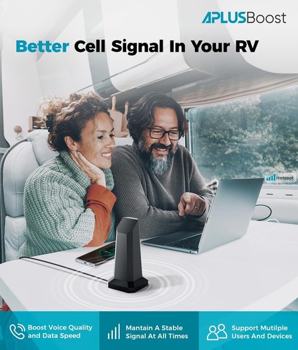 NEW! APlusBoost Cell Phone Booster for RV Antenna 5G with Real Time Monitoring - Photo 6 sur 23