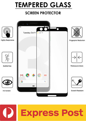 Google Pixel 3 Tempered Glass Screen Protector Thin & Tough Full Glue / Coverage