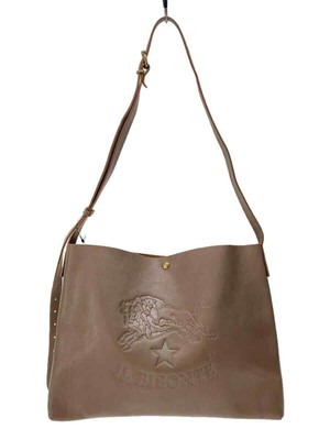 IL BISONTE 2way Big Logo Shoulder Bag Leather Beige 54162305411  