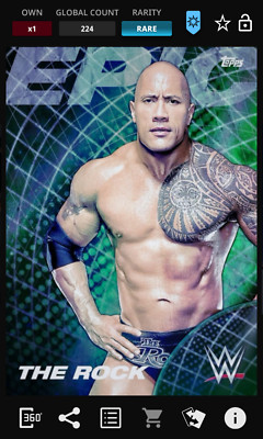 Topps WWE Slam 2021 The Rock Epic Award 224cc Rare Digital