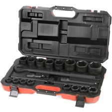 Stark Usa 21pc 34 Dr Inch Drive Tool Black Impact Ratchet Socket Set Standard