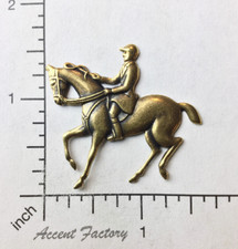 40183        Brass Oxidized Equestrian & Horse Jewelry Finding