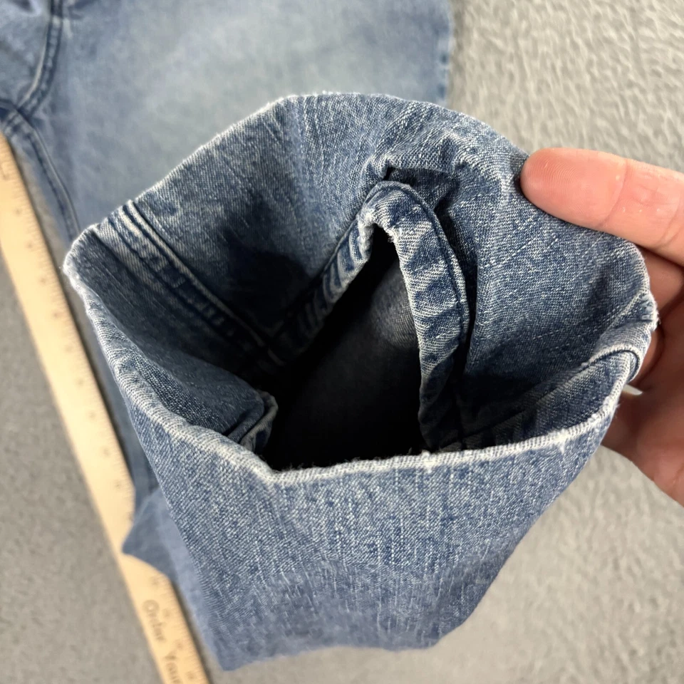 Pantalones de mezclilla vintage años 90 Y2K No Fear Evolution talla 30x28 HEMMED relajados holgados patinadores Foto 3 de 4