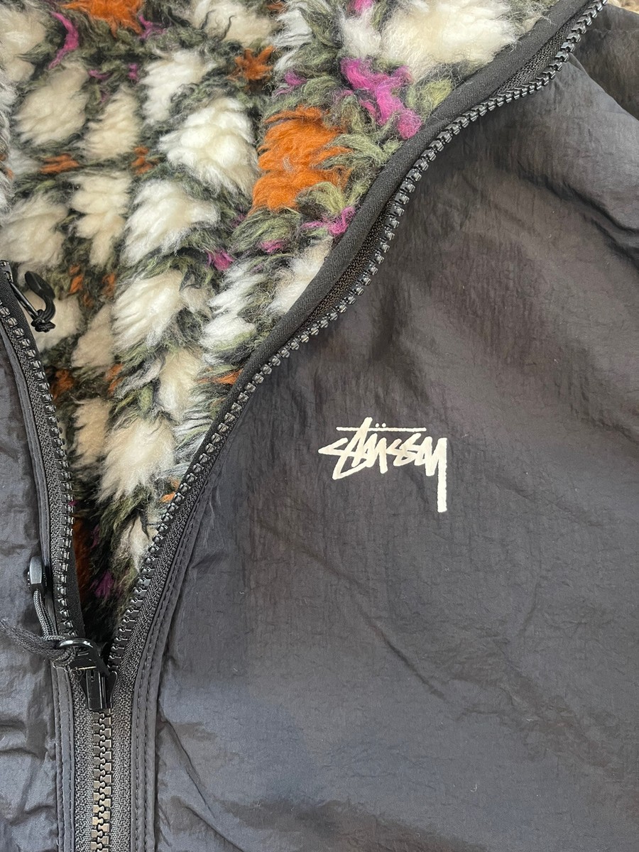 Stussy Pattern Sherpa Reversible Jacket Men's Size L Natural Stussy Pattern Sherpa Reversible Jacket Men's Size L Natural