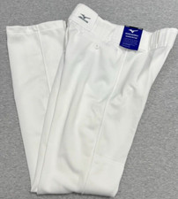 Mizuno Baseball Pant Mens Small White Straight Hemmed Bottom