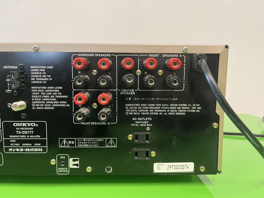 ONKYOオンキョー TX-DS777 オーディオアンプAV 99年ビンテージ ONKYOオンキョー TX-DS777 オーディオアンプAV 99年ビンテージ
