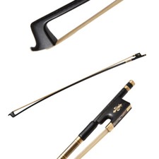 4/4 Violin Fiddle Bow Carbon Round Stick Ebony Horsehair Hair D9Q3