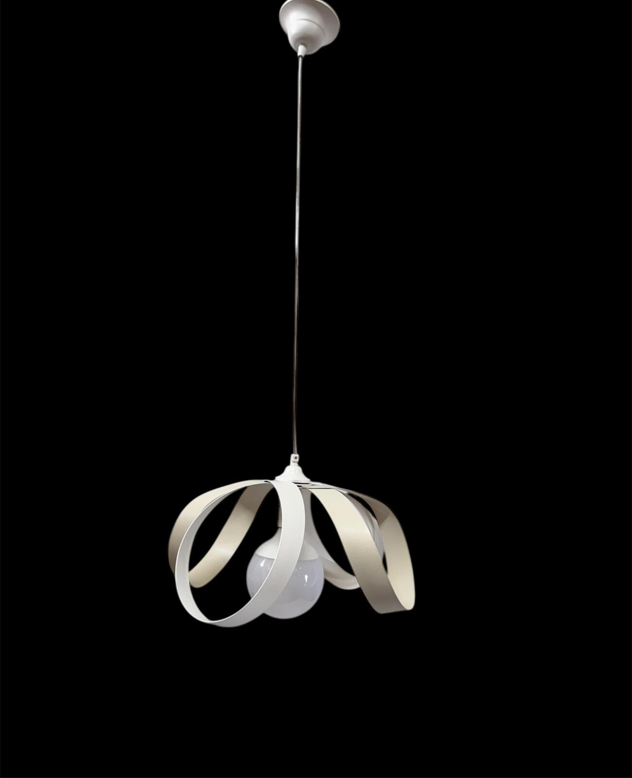 Lampadario Metallo MLT Fascia 1 Luce Bicolore - Sospensione Robusta
