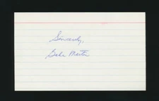 BABE MARTIN (1944-1953 Browns, Red Sox) -Autographed 3x5 Index (d.2013)